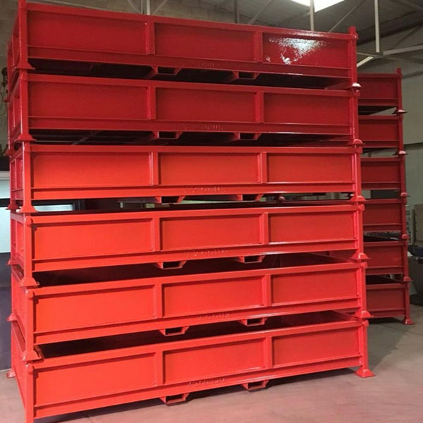 Stack of steel pallets